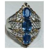 STERLING SILVER GEMSTONE RING 5.70GRS