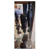 S2 - THREE CARVED WOODEN STATUETTES (L76)