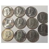 S2 - ELEVEN KENNEDY HALF DOLLARS (J38)
