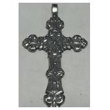 STERLING SILVER 2INCH  CROSS PENDANT 7.60GRS