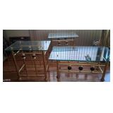 S2 - GLASS TOP COFFEE TABLE & TWO SIDE TABLES (L15