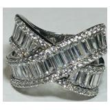 STERLING SILVER CZ RING 8.40GRS