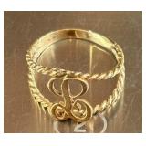 14K YELLOW GOLD RING 2 GRAMS SIZE 6 (J85)