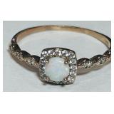 GOLD PLATED STERLING SILVER OPAL RING 1.90GRS