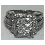 STERLING SILVER CZ RING 5.30GRS