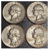 LOT OF 4 - 1964 SILVER QUARTERS (80)