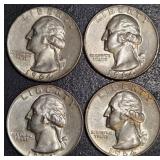 LOT OF 4 - 1964 SILVER QUARTERS (78)