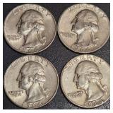 LOT OF 4 - 1964 SILVER QUARTERS (79)