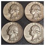 LOT OF 4 - 1964 SILVER QUARTERS (81)