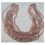 .925 STERLING SILVER PEARLS NECKLACE (32)