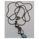 B - STERLING SILVER PENDANT NECKLACE (12)