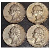 LOT OF 4 - 1964 SILVER QUARTERS (76)
