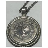 STERLING SILVER PENDANT WITH 22INCH CHAIN 13.30GR