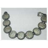 ENGLISH COIN SILVER BRACELET 7INCH 14.70GRS