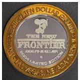 FRONTIER CASINO - $10 .999 SILVER TOKEN (88)