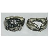 STERLING SILVER 2 RINGS 9.90GRS