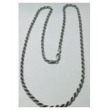 STERLING SILVER 22INCH ROPE CHAIN 19.00GRS