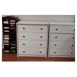 J1 - TWO FOUR-DRAWER CHESTS, RECORDINGS/SHELF