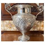 J1 - VINTAGE SILVER VASE 11.5"T (K14)