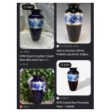 J1 - ROYAL COBALT PORCELAIN VASES (L44)