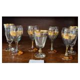 J1 - MIXED PIECES GOLD ACCENTED STEMWARE (K51)