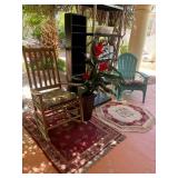 J1 - ROCKING & PATIO CHAIRS, AREA RUGS, FAUX PLANT