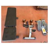 J1 - LEG EXERCISERS, FREE WEIGHTS, EXERCISE BENCH