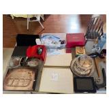 J1 - BUFFET SERVEWARE, FIGURINES, DECANTER, MORE