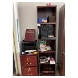 J1 - TWO-DRAWER FILE CABINET, BOOKCASE & CONTENTS
