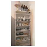 J1 - BOOKCASE, LAMP, MIXED DISHWARE (G32)
