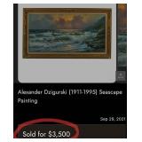 ALEXANDER DZIGURSKI SEASCAPE ART 37X69" (L18)