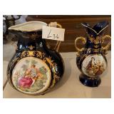 J1 - DECORATIVE PORCELAIN PITCHER & VASE (L36)