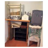 J1 - TABLE, QUILT RACK, SUITCASE, CHAIR, STOOL (R2