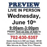 PREVIEW LIVE IN PERSON - Wednesday, June 10th