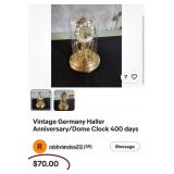 J1 - TWO ANNIVERSARY CLOCKS WITH GLASS DOMES
