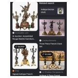 J1 - VINTAGE CLOCK & CANDLESTICKS (L8)