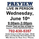 PREVIEW LIVE IN PERSON - Wednesday, June 10th