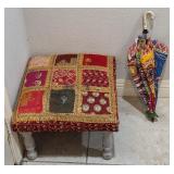 N2 - UPHOLSTERED FOOTSTOOL, UMBRELLA (L7)