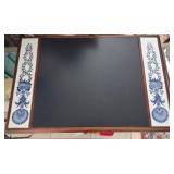 N2 - BLUE & WHITE FLORAL DESK PAD 20X30' (L69)