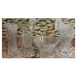 N2 - LOT OF CRYSTAL VASES & BOWL (K35)