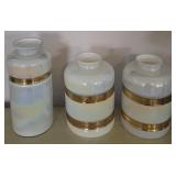N2 - THREE OPALESCENT GLASS VASES (L33)