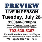 PREVIEW LIVE IN PERSON - Tuesday, July 28th