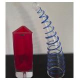 N2 - LOT OF TWO ART GLASS VASES (L21)
