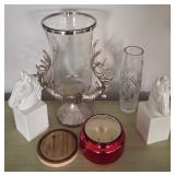N2 - BOOKENDS, VASE, CANDLE LANTERN, CANDLE (L25)