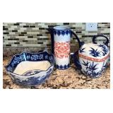 N2 - CHINESE PORCELAIN TEAPOT, PITCHER, BOWL (K51)