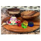 N2 - LAZY SUSAN, WOODEN BOWLS, PAPERWEIGHTS