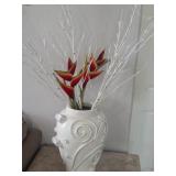 N2 - CERAMIC VASE WITH FAUX FLOWERS (L37)
