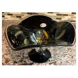 N2 - WHITE CRISTAL ITALIAN ART GLASS DISH (K37)
