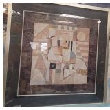 502 - FRAMED ABSTRACT ART (M185)