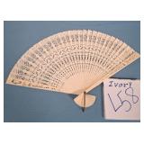 11 - VINTAGE IVORY HAND FAN (L58)